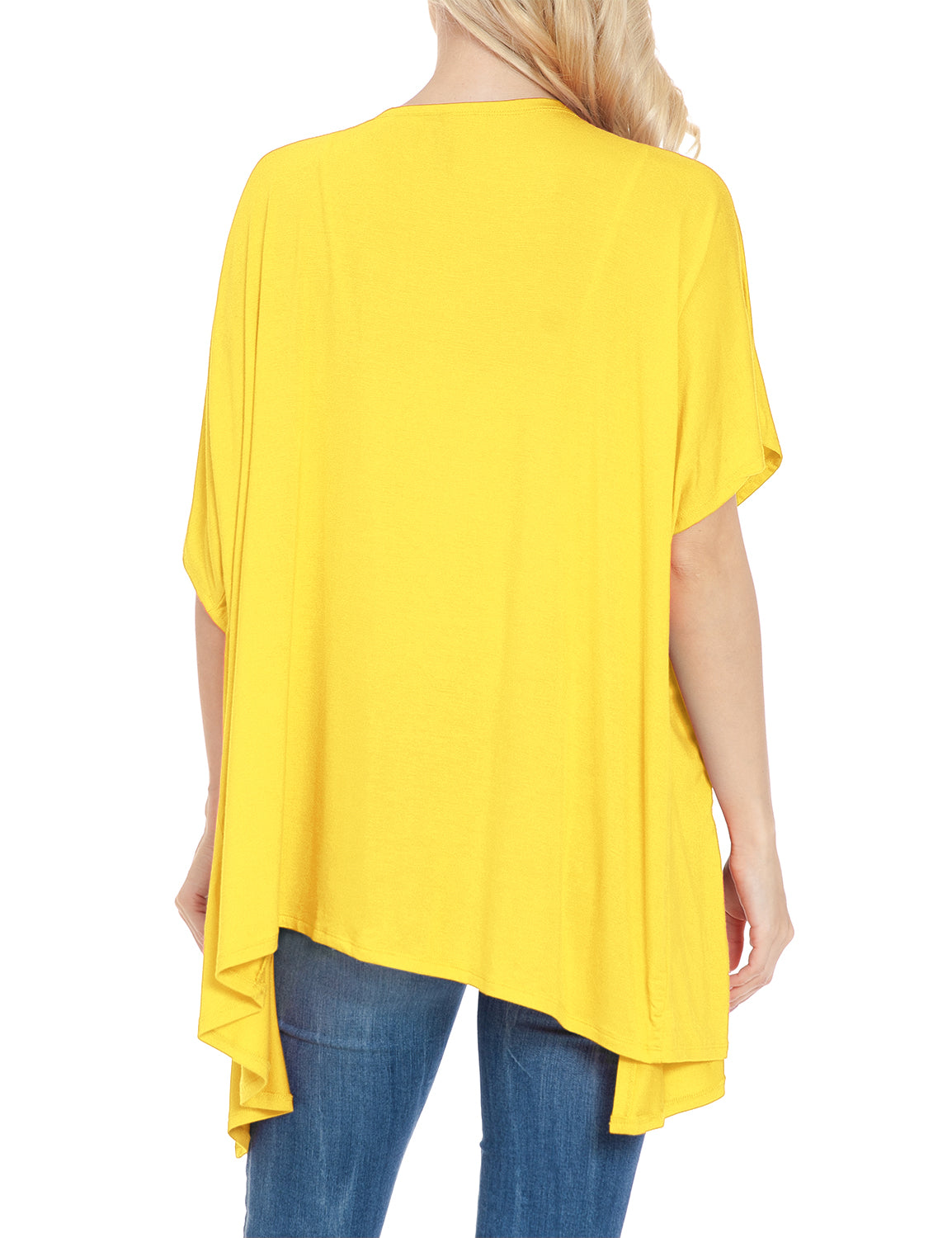 Women's Kimono Style Short Sleeve Open Front Loose Fit Cardigan (S-3XL)