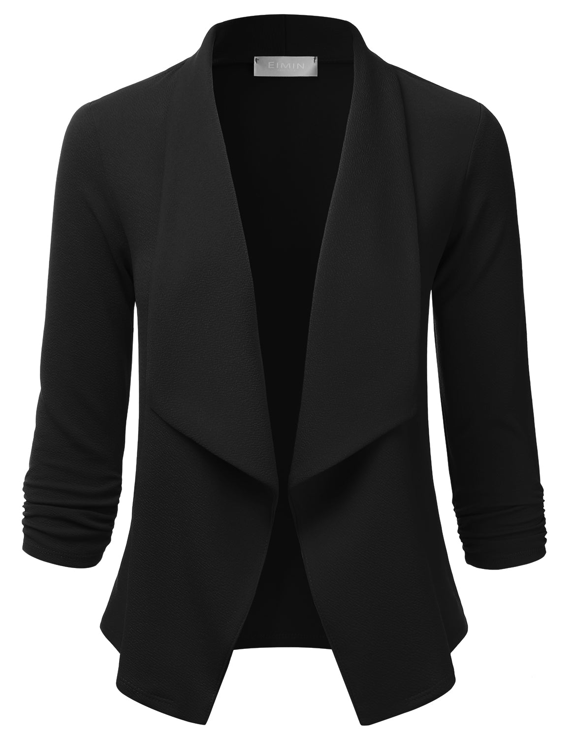 Women's 3/4 Sleeve Blazer Open Front Office Work Cardigan Jacket (S-3XL)
