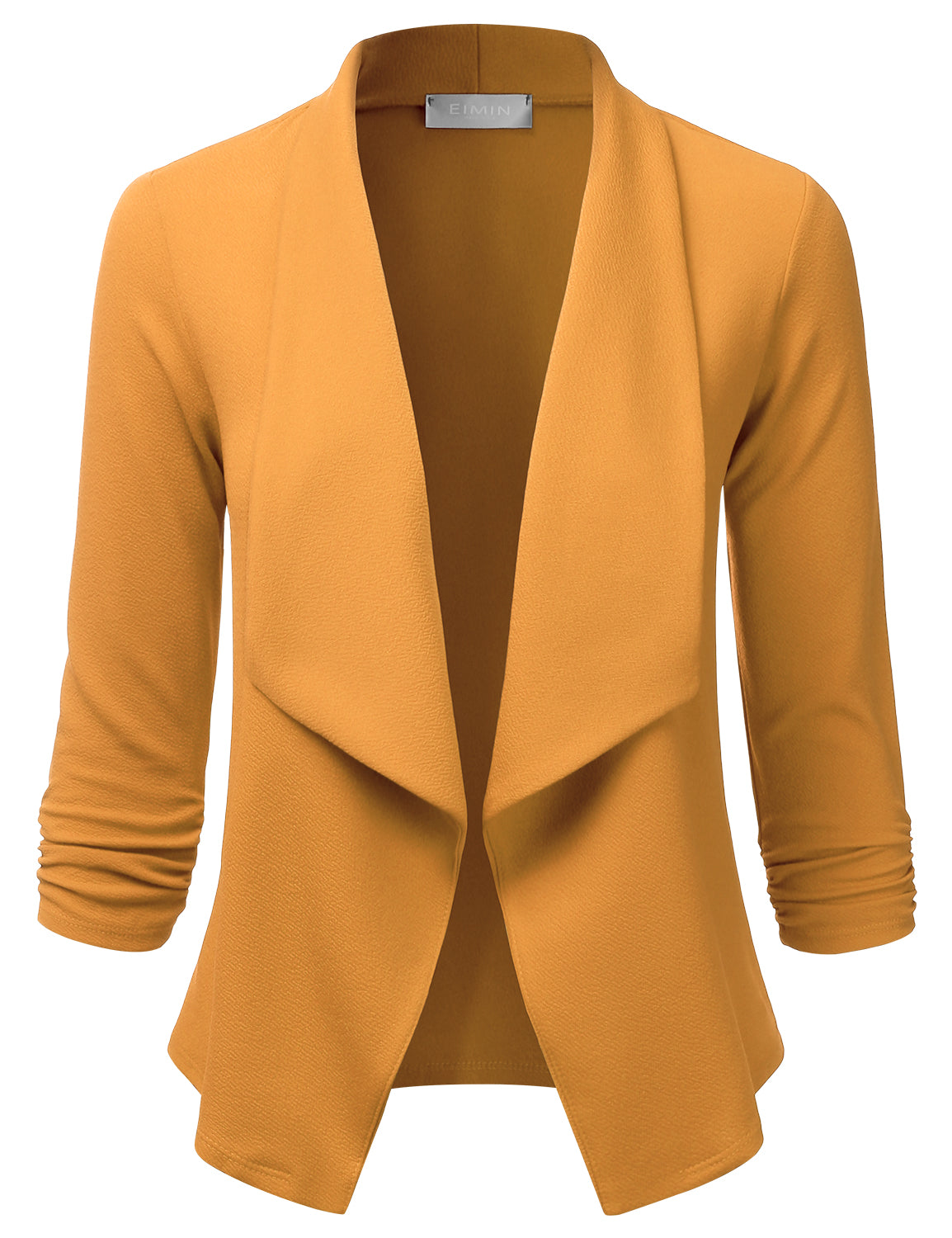 Women's 3/4 Sleeve Blazer Open Front Office Work Cardigan Jacket (S-3XL)