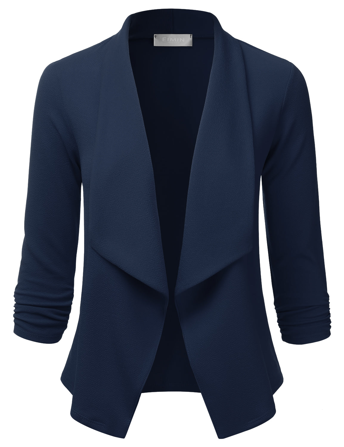 Women's 3/4 Sleeve Blazer Open Front Office Work Cardigan Jacket (S-3XL)