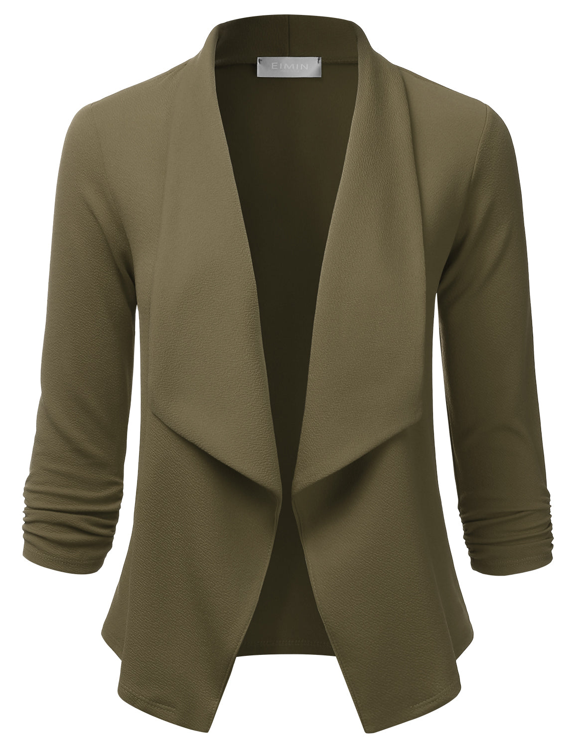Women's 3/4 Sleeve Blazer Open Front Office Work Cardigan Jacket (S-3XL)