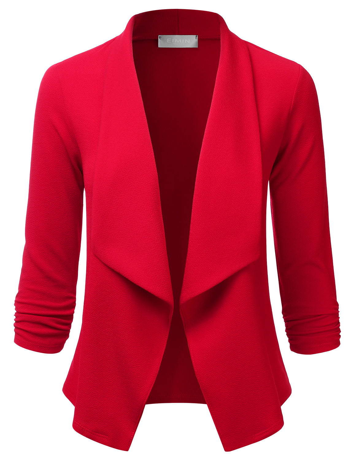 Women's 3/4 Sleeve Blazer Open Front Office Work Cardigan Jacket (S-3XL)