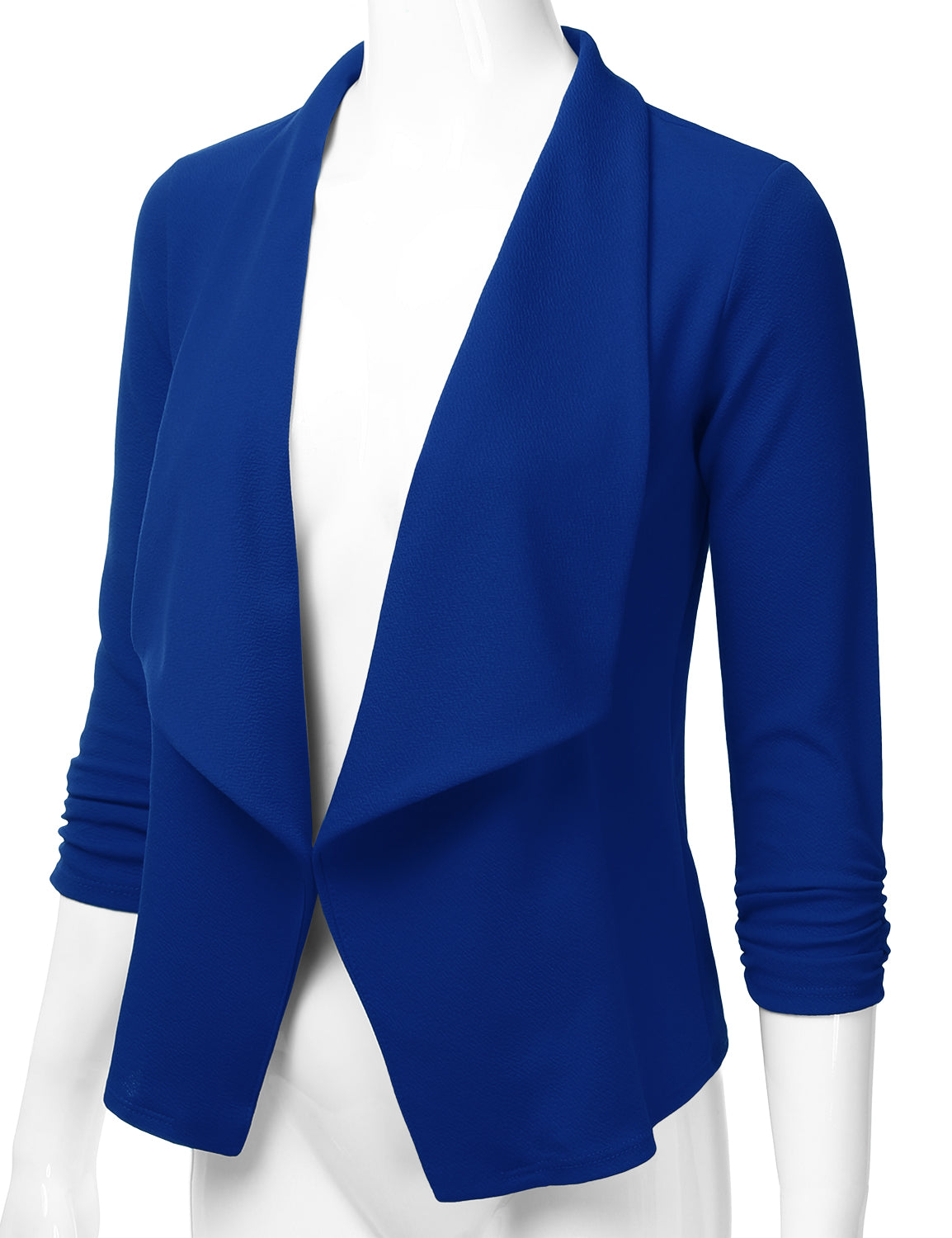 Women's 3/4 Sleeve Blazer Open Front Office Work Cardigan Jacket (S-3XL)