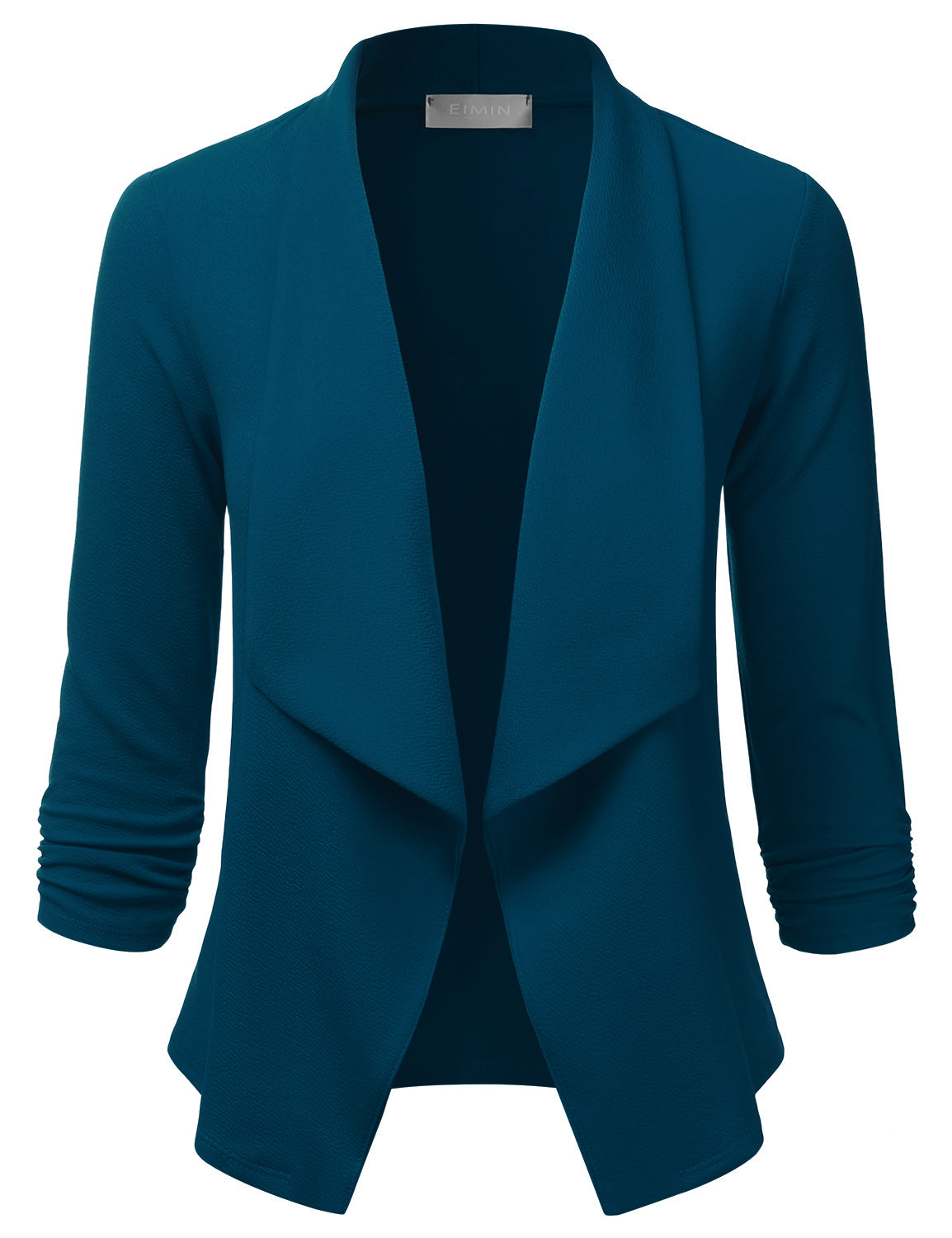 Women's 3/4 Sleeve Blazer Open Front Office Work Cardigan Jacket (S-3XL)