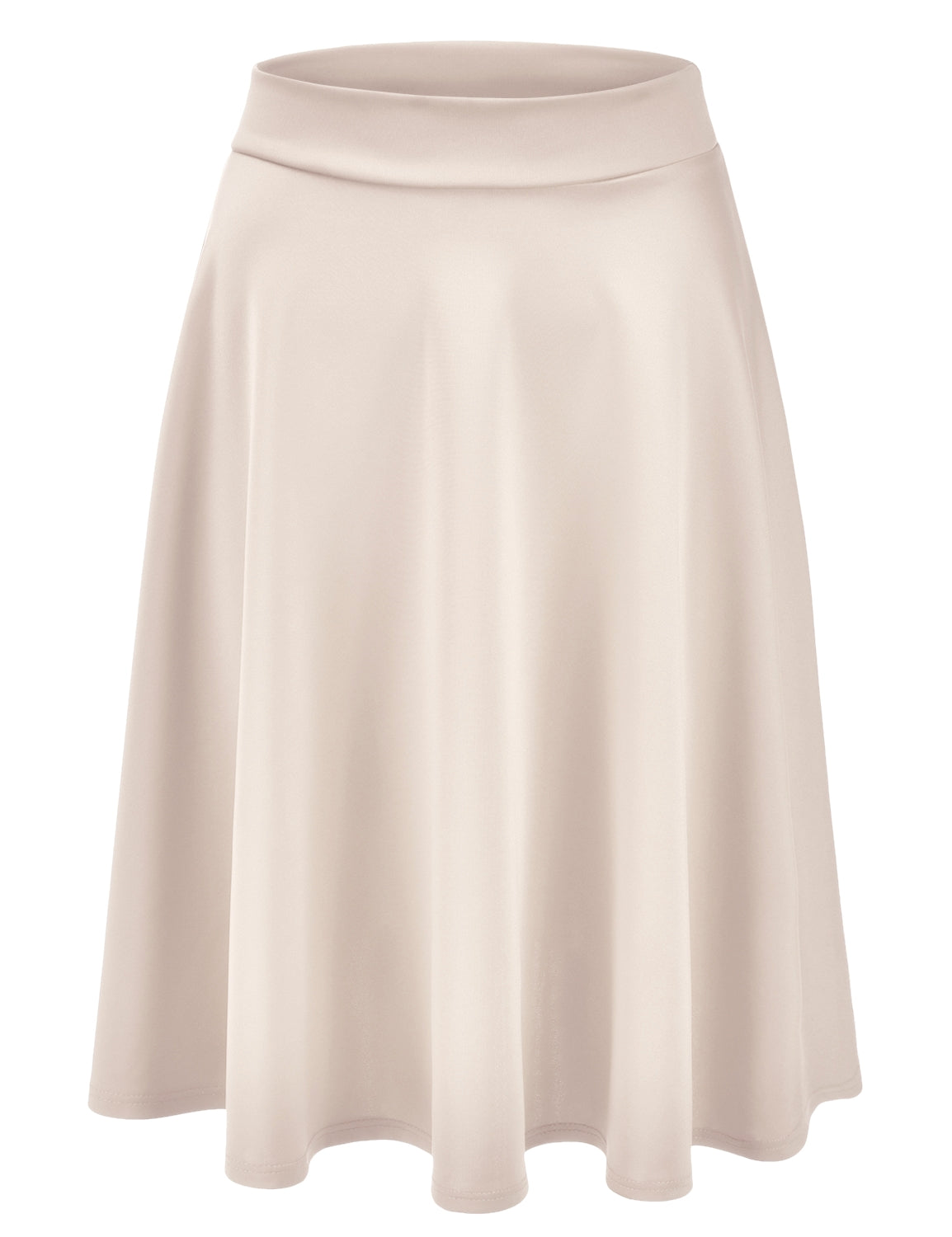 Women's Basic Versatile Stretchy Flared Casual Midi Skater Skirt (S-3XL)
