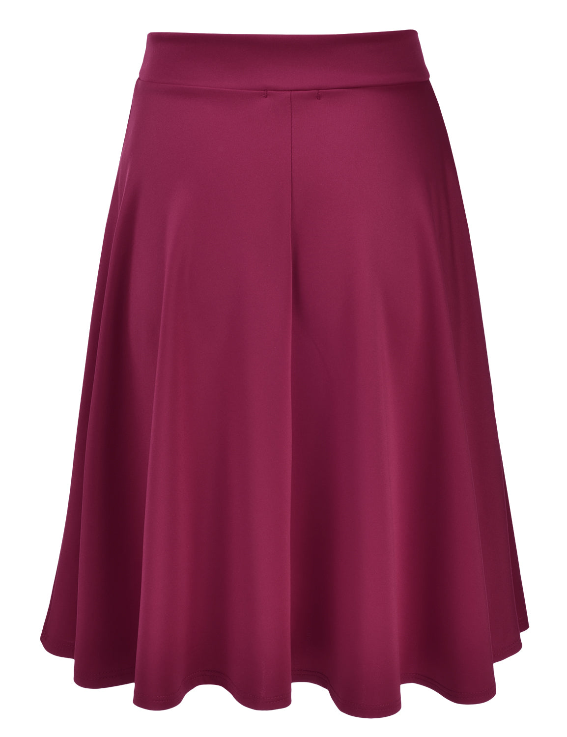 Women's Basic Versatile Stretchy Flared Casual Midi Skater Skirt (S-3XL)