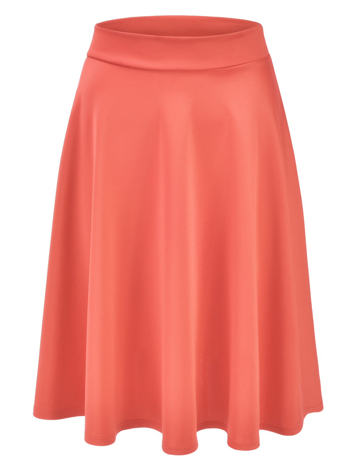 Women's Basic Versatile Stretchy Flared Casual Midi Skater Skirt (S-3XL)