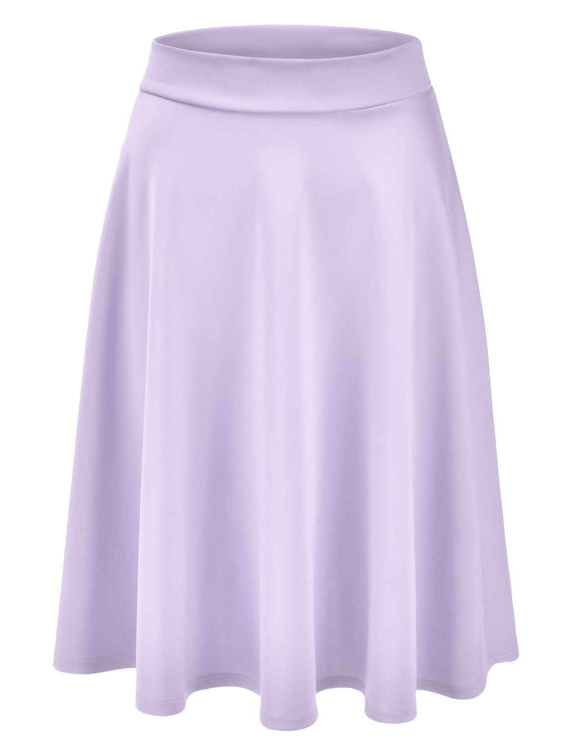 Women's Basic Versatile Stretchy Flared Casual Midi Skater Skirt (S-3XL)