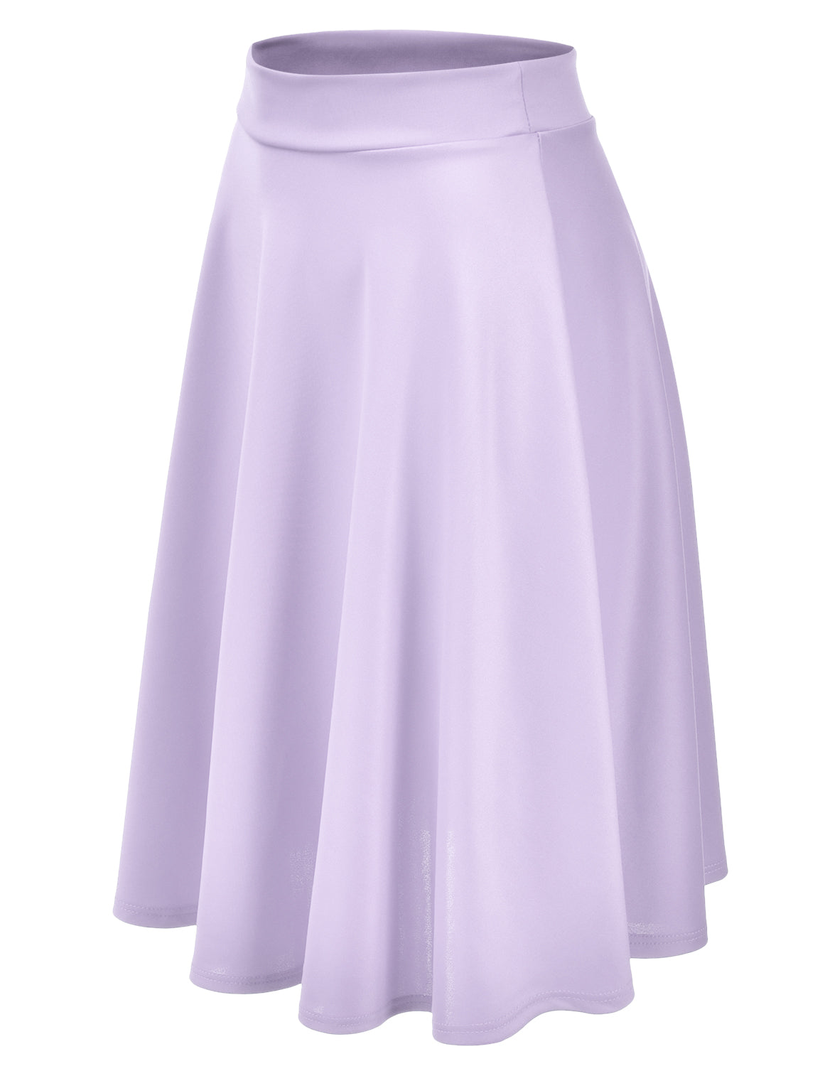 Women's Basic Versatile Stretchy Flared Casual Midi Skater Skirt (S-3XL)