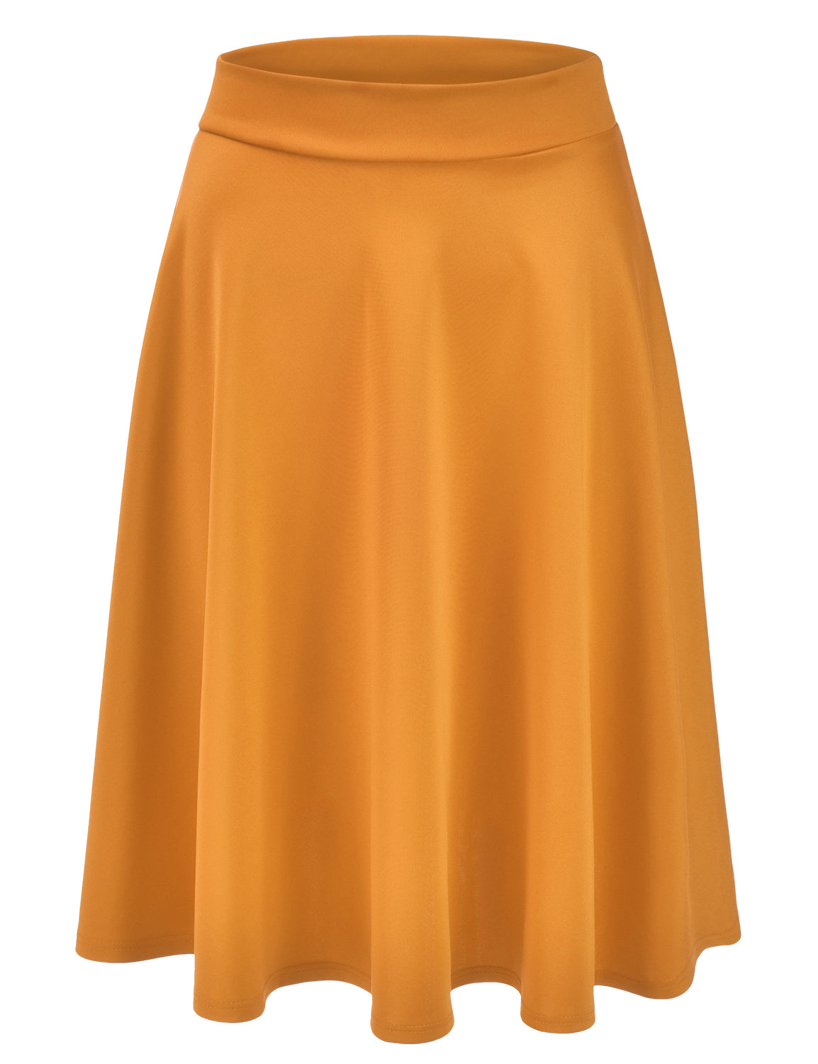 Women's Basic Versatile Stretchy Flared Casual Midi Skater Skirt (S-3XL)