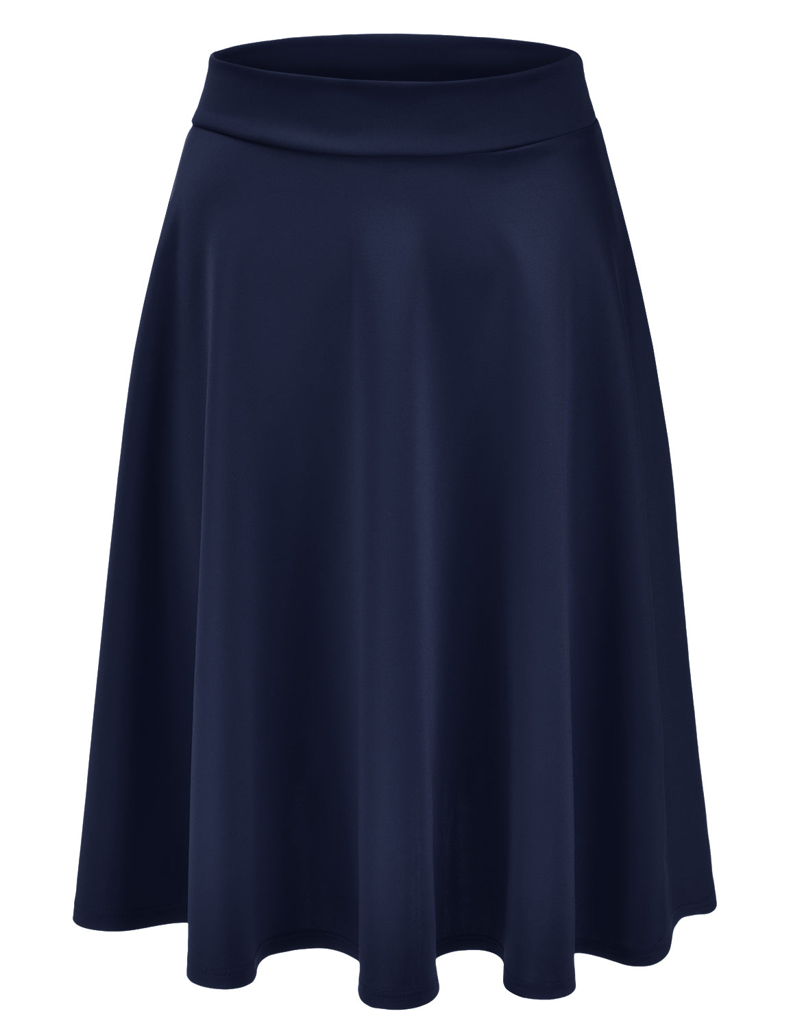 Women's Basic Versatile Stretchy Flared Casual Midi Skater Skirt (S-3XL)