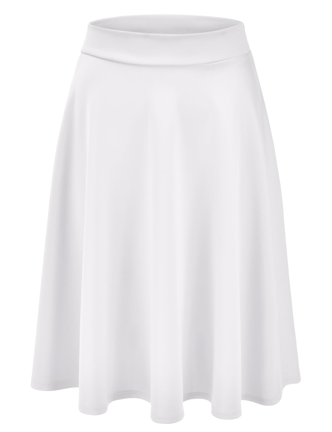Women's Basic Versatile Stretchy Flared Casual Midi Skater Skirt (S-3XL)