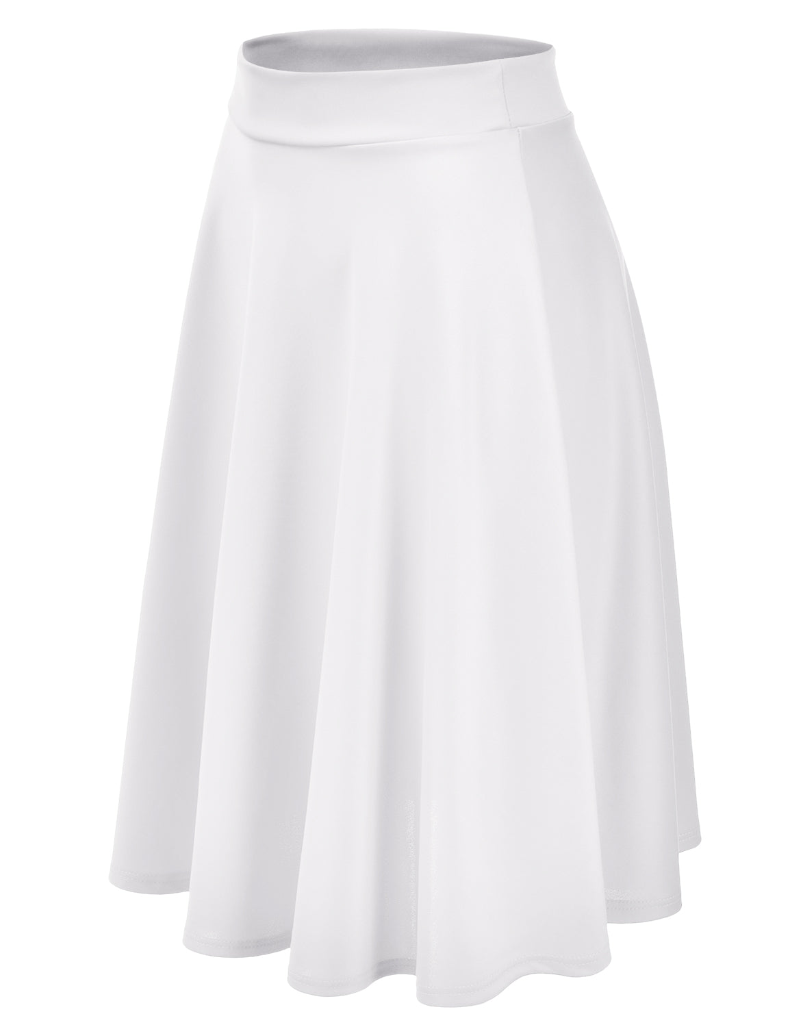 Women's Basic Versatile Stretchy Flared Casual Midi Skater Skirt (S-3XL)