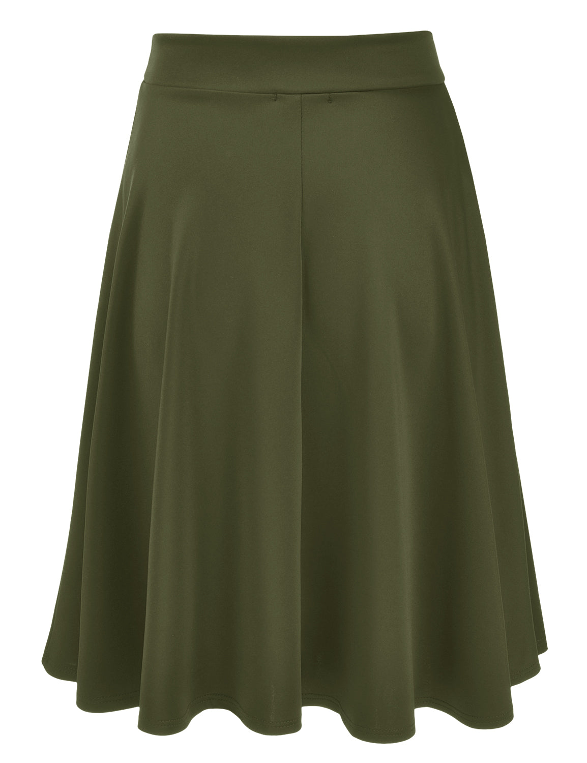 Women's Basic Versatile Stretchy Flared Casual Midi Skater Skirt (S-3XL)