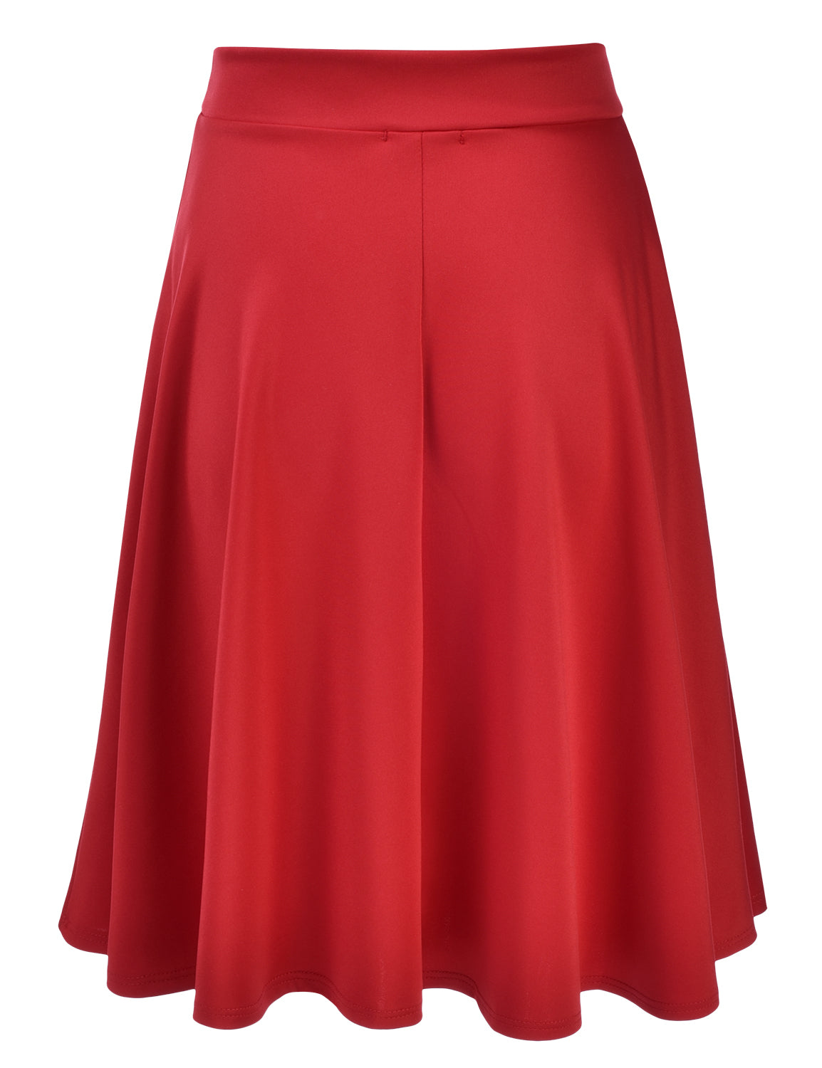 Women's Basic Versatile Stretchy Flared Casual Midi Skater Skirt (S-3XL)