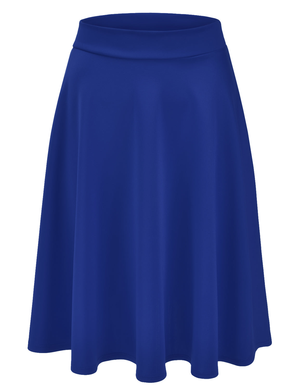 Women's Basic Versatile Stretchy Flared Casual Midi Skater Skirt (S-3XL)