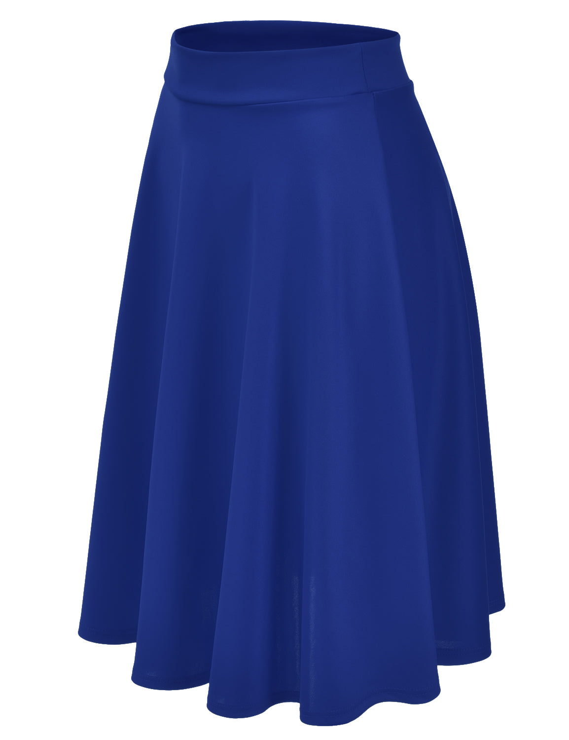 Women's Basic Versatile Stretchy Flared Casual Midi Skater Skirt (S-3XL)