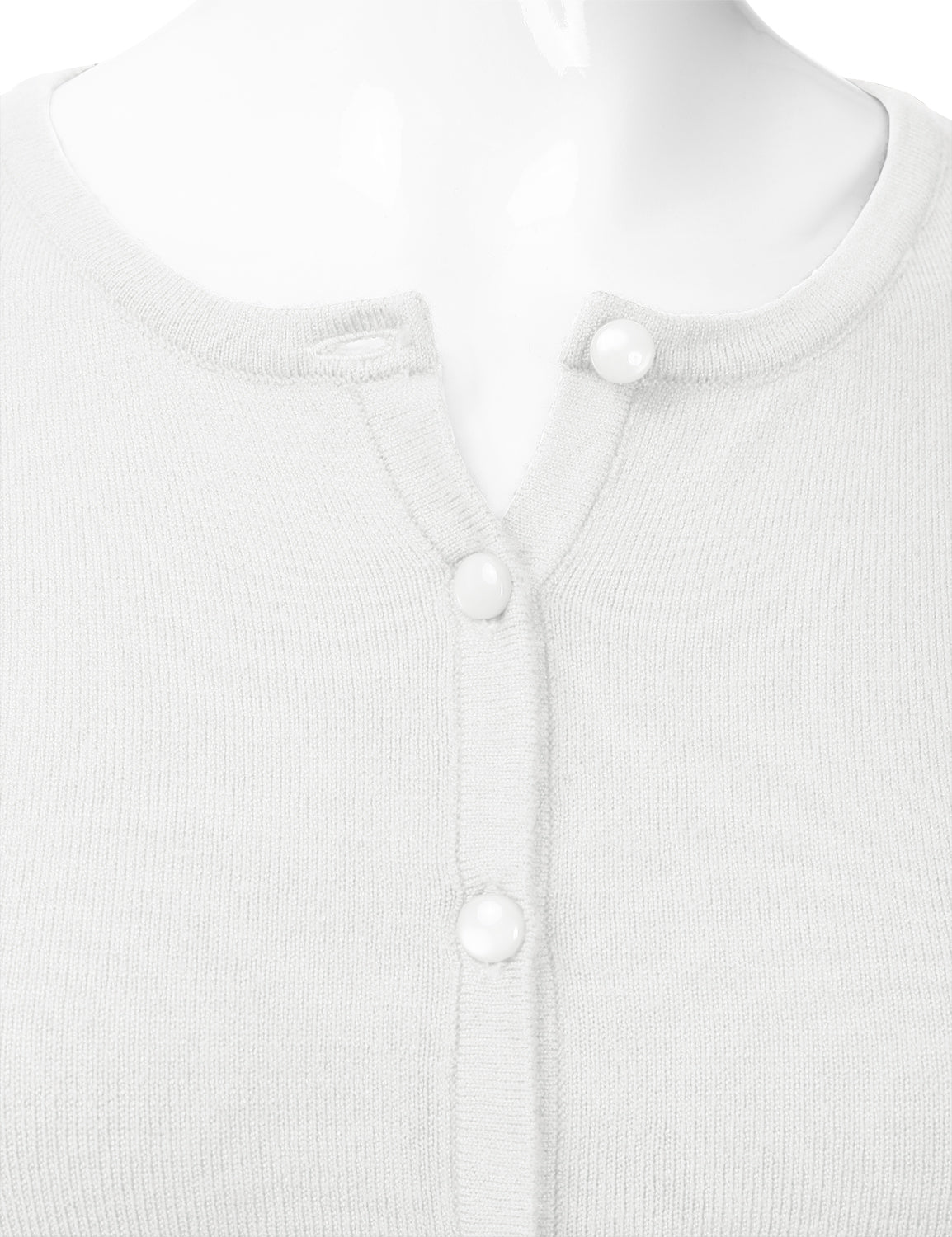 Women's Crewneck Button Down Long Sleeve Cropped Cardigan Sweater (S-XL)