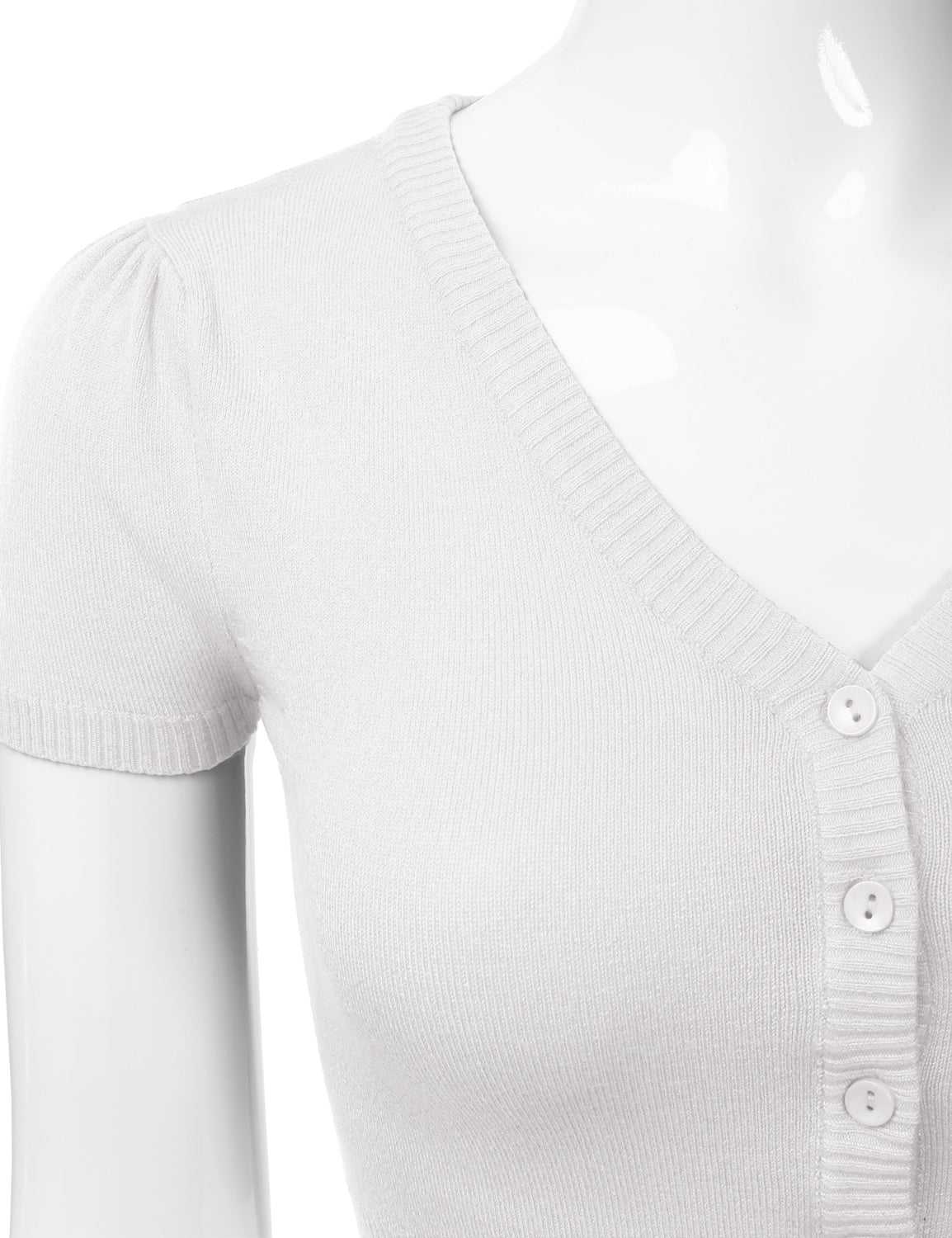 Women's Fitted V-Neck Bolero Shrug Cropped Short Sleeve Cardigan Sweater (S-3X)