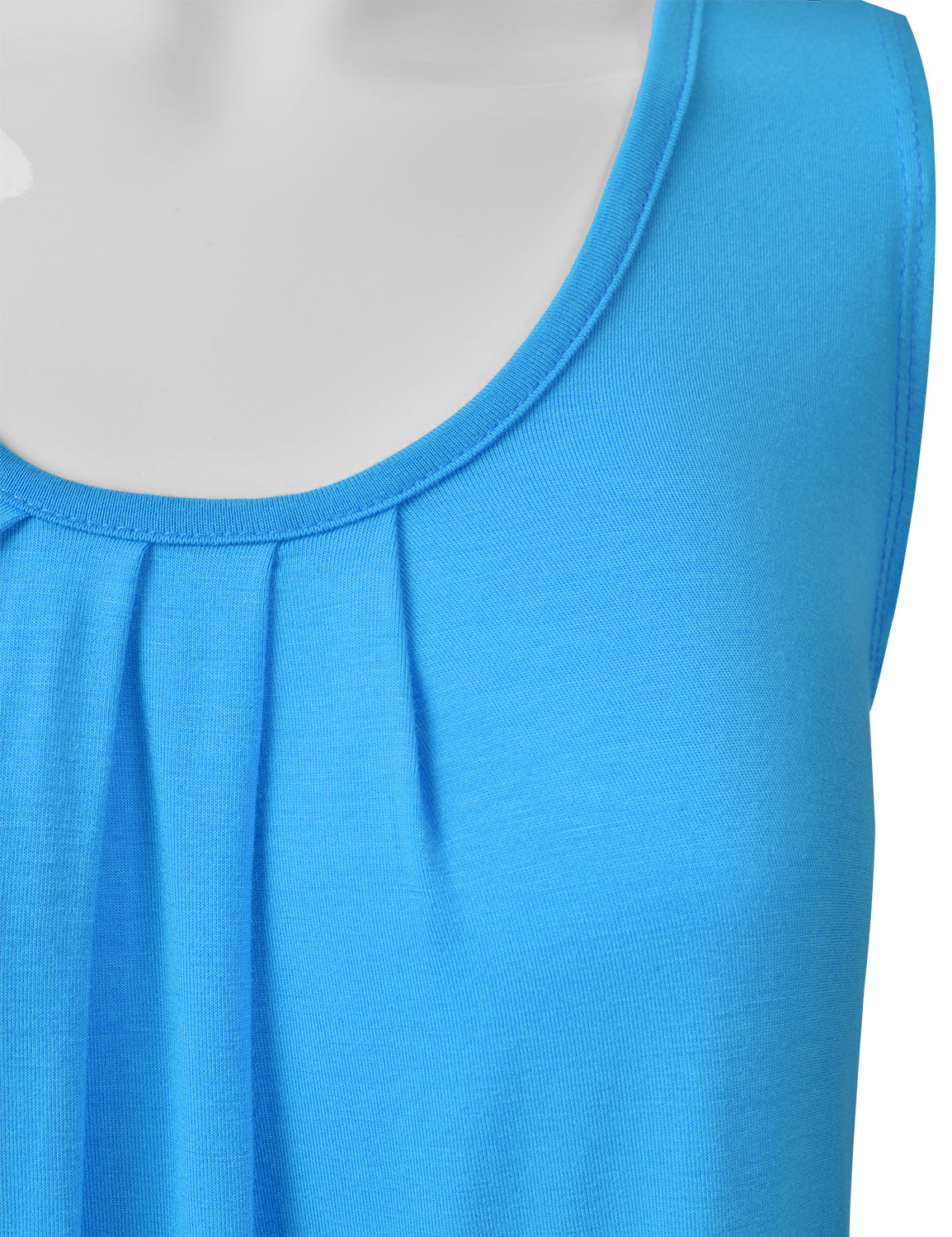 Women's Pleated Scoop Neck Sleeveless Stretch Basic Soft Tank Top (S-3X)