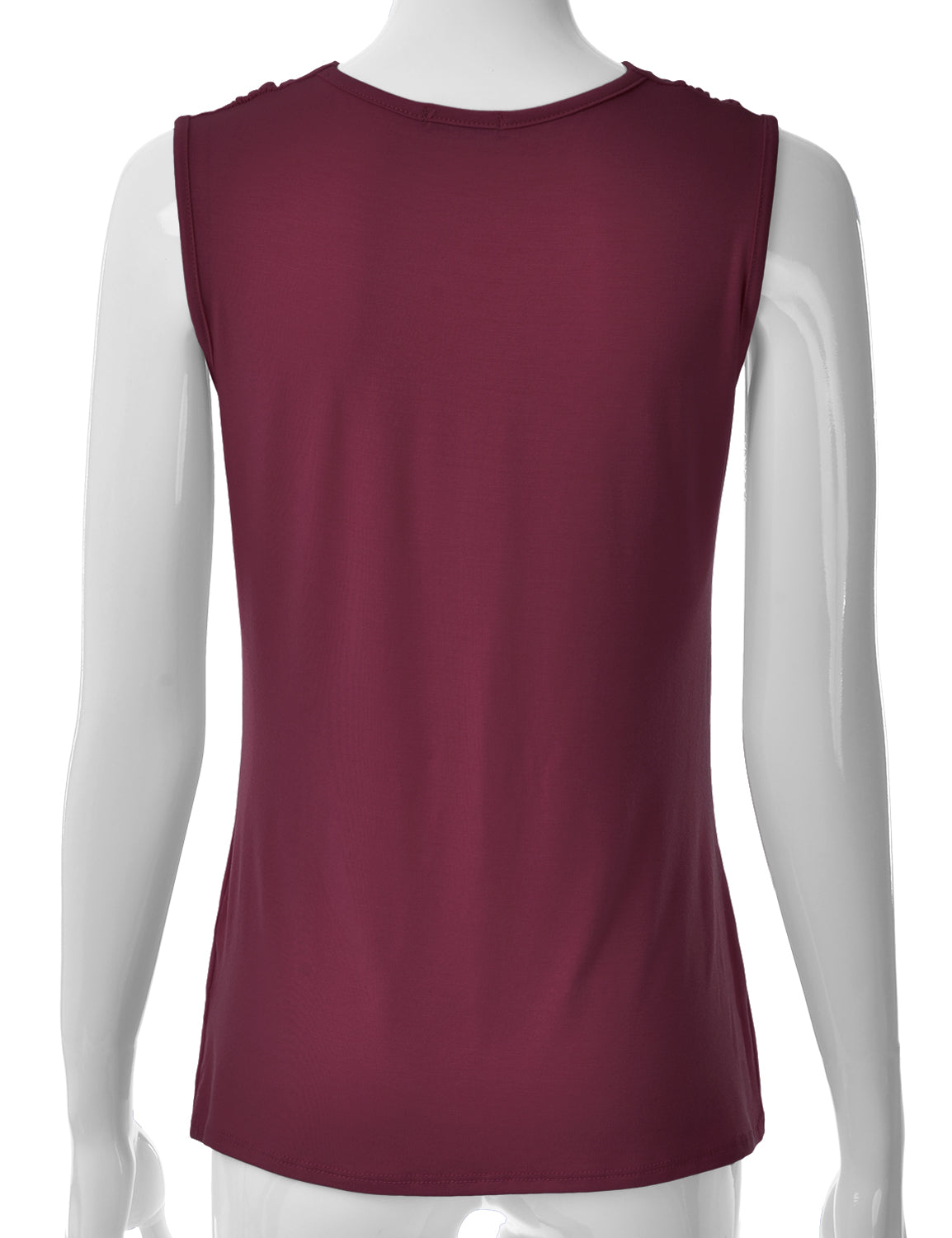 Women's Cowl Neck Ruched Draped Sleeveless Stretchy Blouse Tank Top (S-3X)