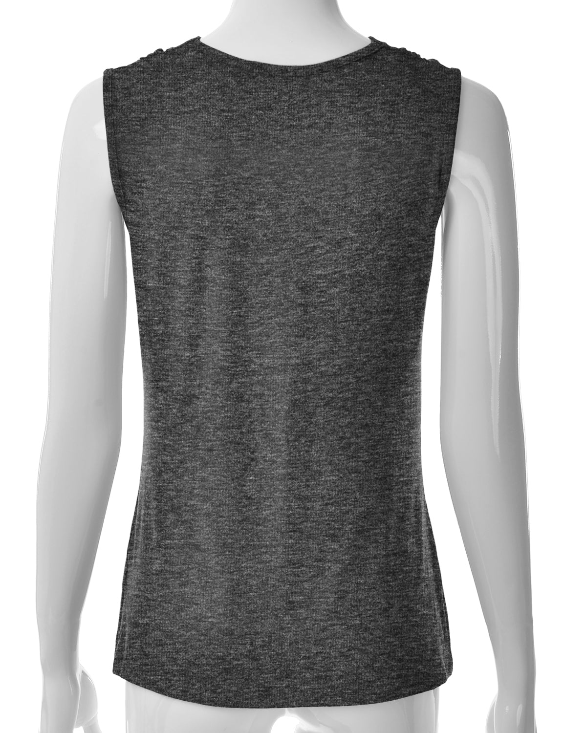 Women's Cowl Neck Ruched Draped Sleeveless Stretchy Blouse Tank Top (S-3X)