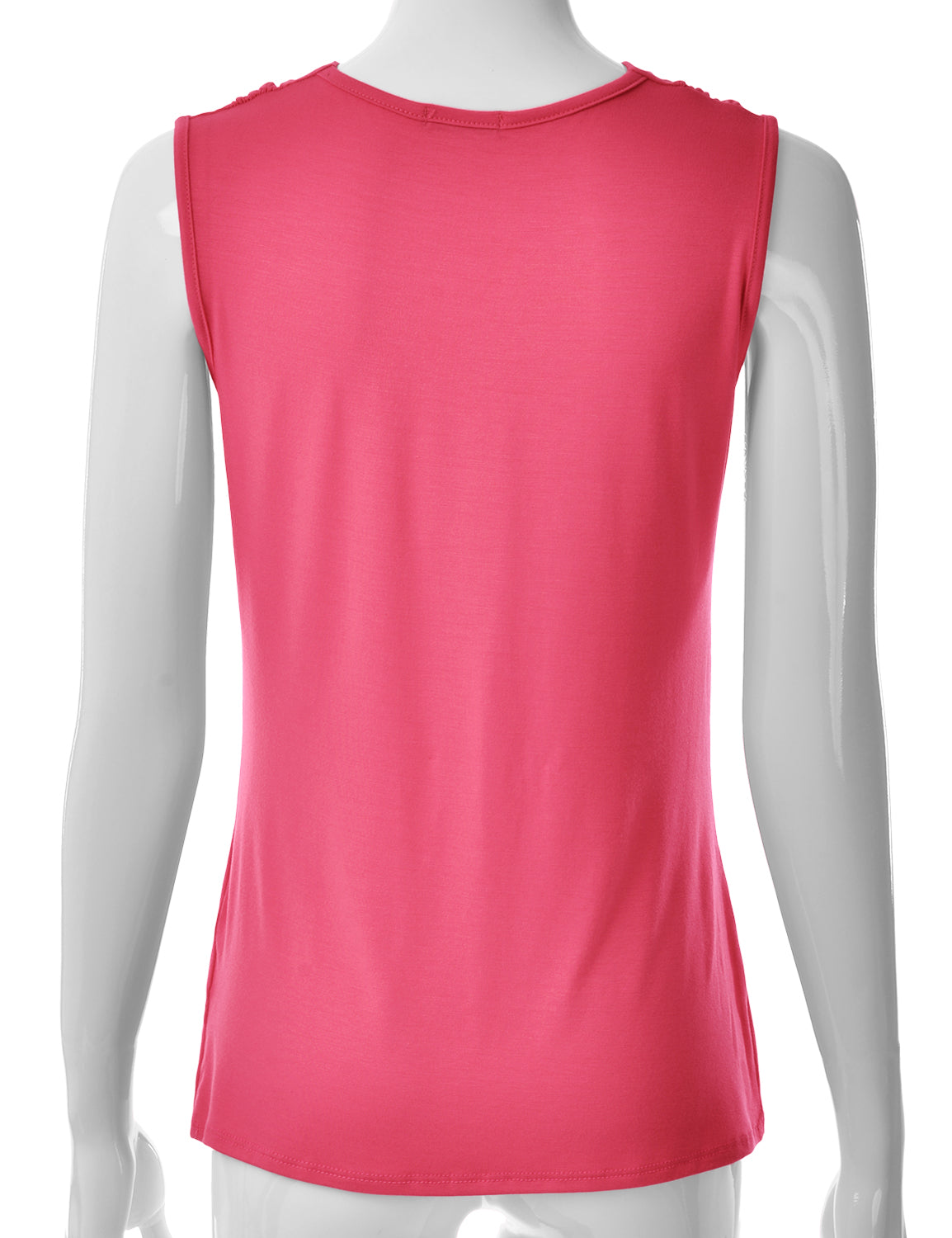 Women's Cowl Neck Ruched Draped Sleeveless Stretchy Blouse Tank Top (S-3X)