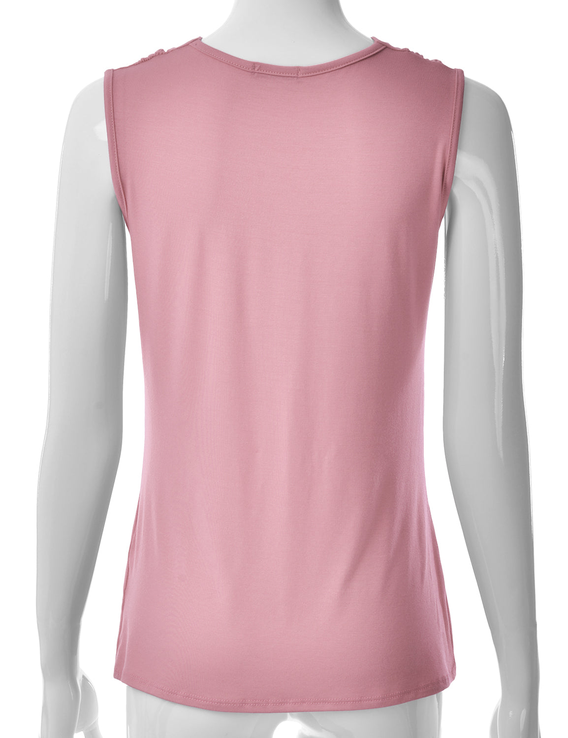 Women's Cowl Neck Ruched Draped Sleeveless Stretchy Blouse Tank Top (S-3X)