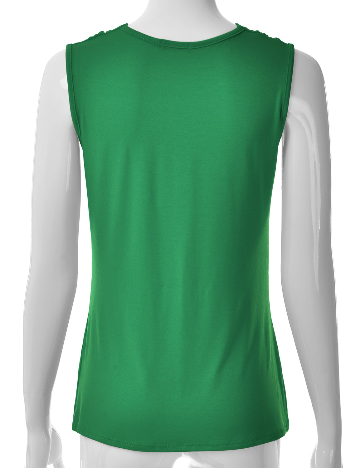 Women's Cowl Neck Ruched Draped Sleeveless Stretchy Blouse Tank Top (S-3X)