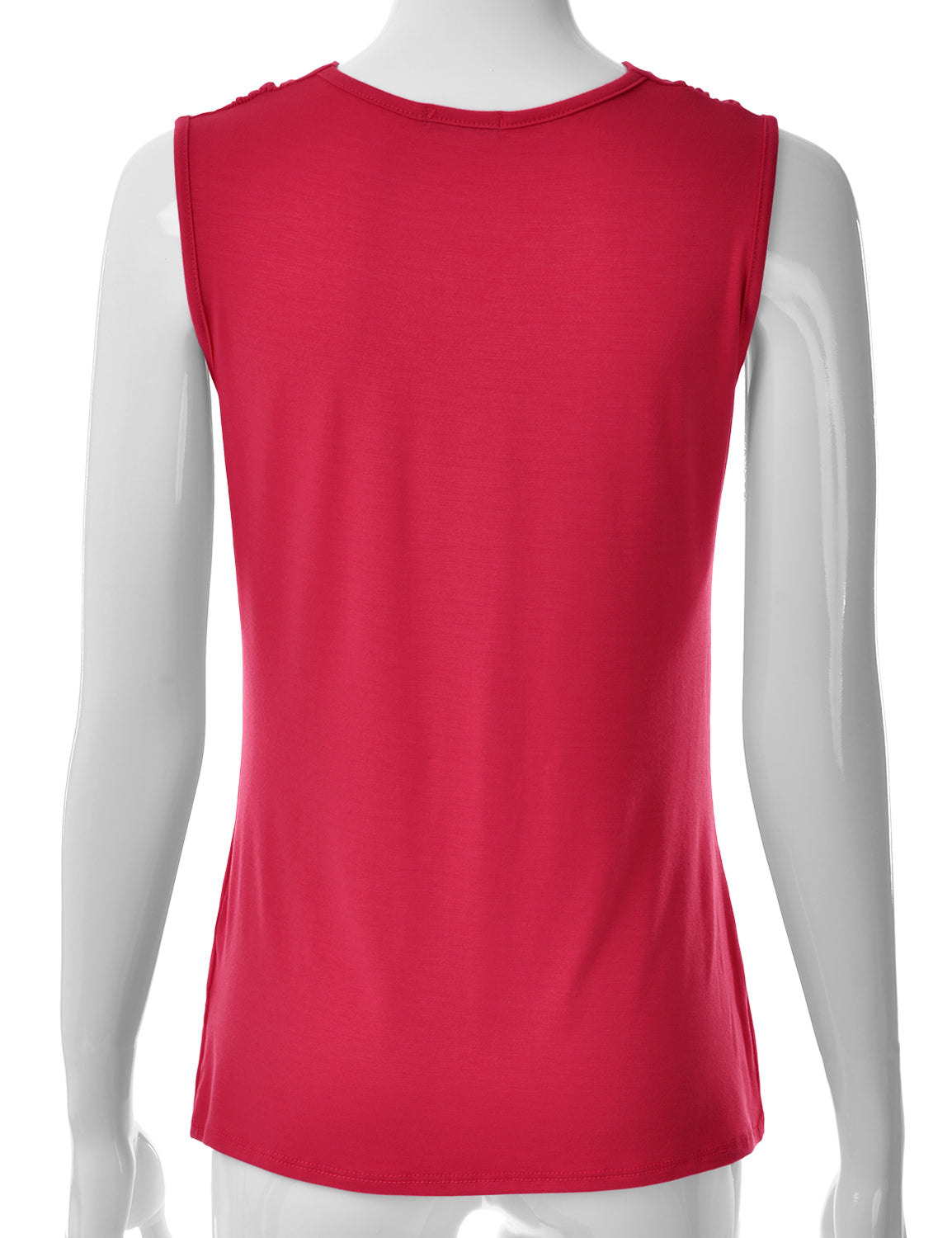 Women's Cowl Neck Ruched Draped Sleeveless Stretchy Blouse Tank Top (S-3X)
