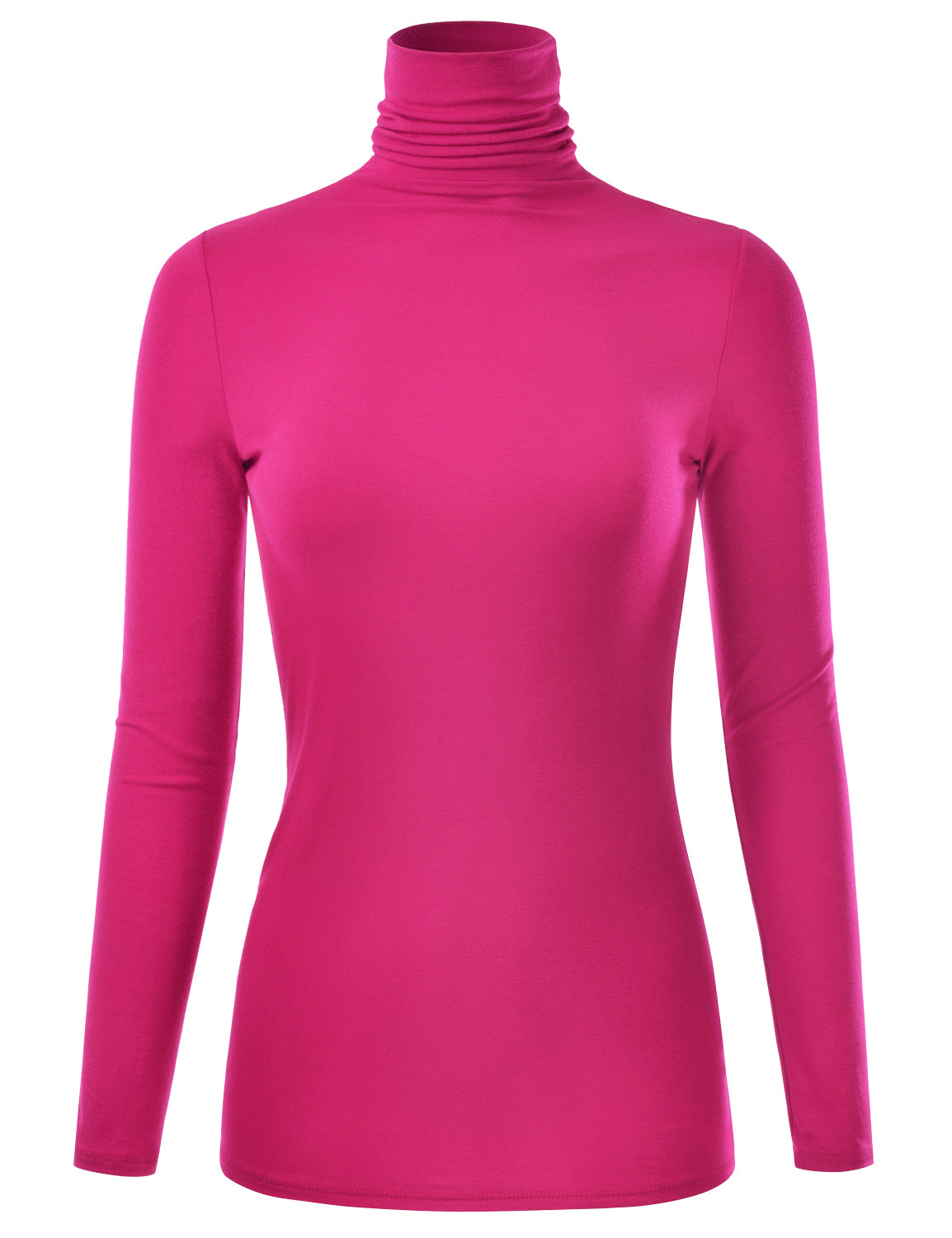 Women's Long Sleeve Turtleneck Light Weight Pullover Slim Fit T-Shirts Top Sweater (S-3XL)