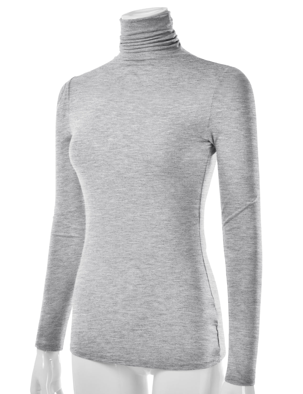 Women's Long Sleeve Turtleneck Light Weight Pullover Slim Fit T-Shirts Top Sweater (S-3XL)