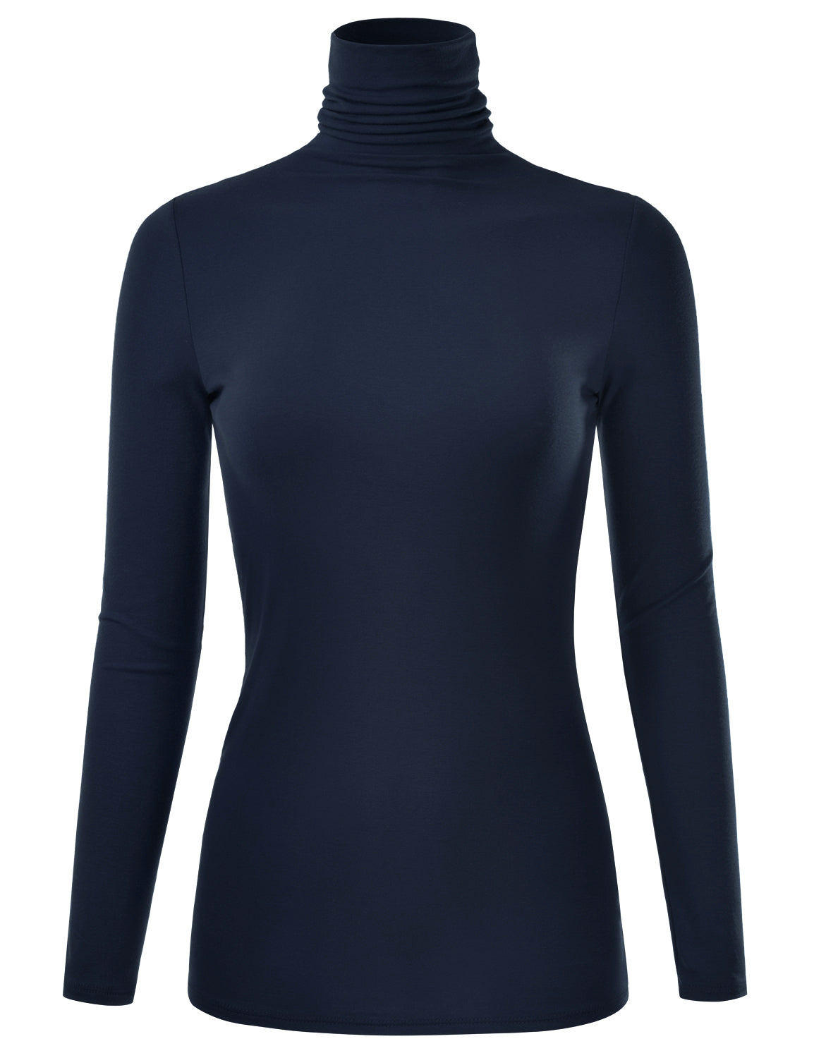 Women's Long Sleeve Turtleneck Light Weight Pullover Slim Fit T-Shirts Top Sweater (S-3XL)