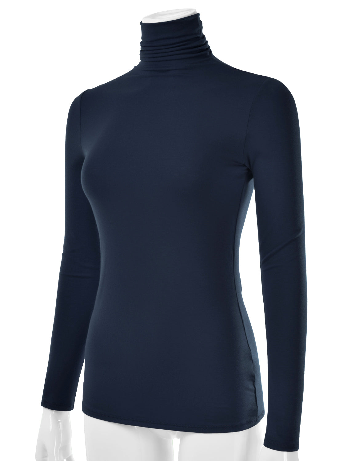 Women's Long Sleeve Turtleneck Light Weight Pullover Slim Fit T-Shirts Top Sweater (S-3XL)