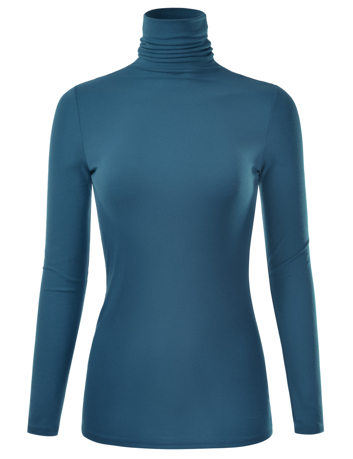 Women's Long Sleeve Turtleneck Light Weight Pullover Slim Fit T-Shirts Top Sweater (S-3XL)