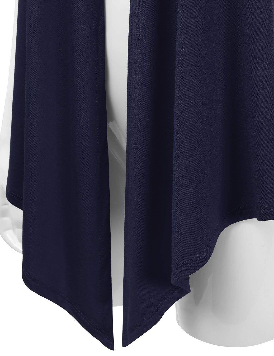 Women's Basic Solid Short Sleeve Open Drape Front Jersey Cardigan (S-3XL)