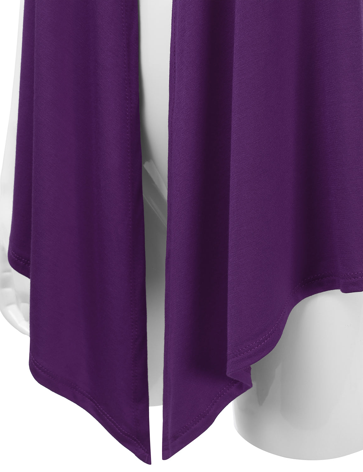 Women's Basic Solid Short Sleeve Open Drape Front Jersey Cardigan (S-3XL)