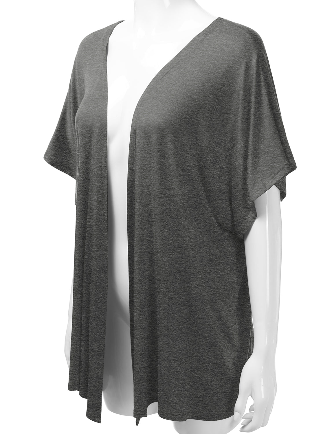Women's Kimono Style Short Sleeve Open Front Loose Fit Cardigan (S-3XL)