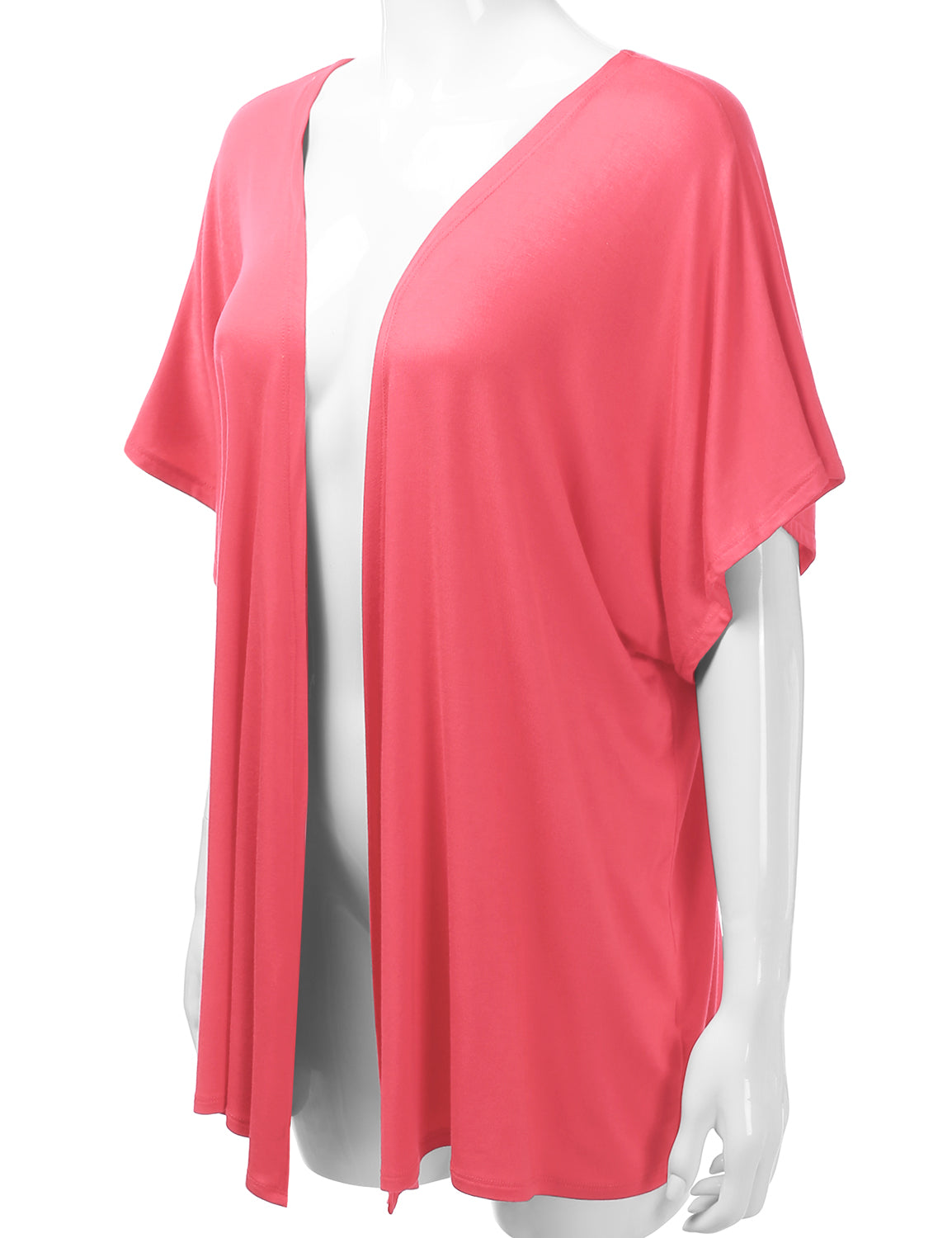 Women's Kimono Style Short Sleeve Open Front Loose Fit Cardigan (S-3XL)