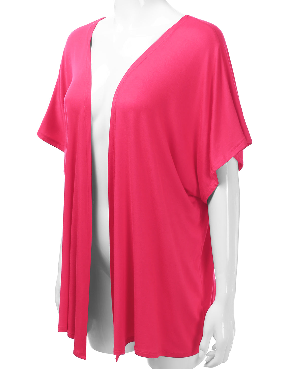 Women's Kimono Style Short Sleeve Open Front Loose Fit Cardigan (S-3XL)