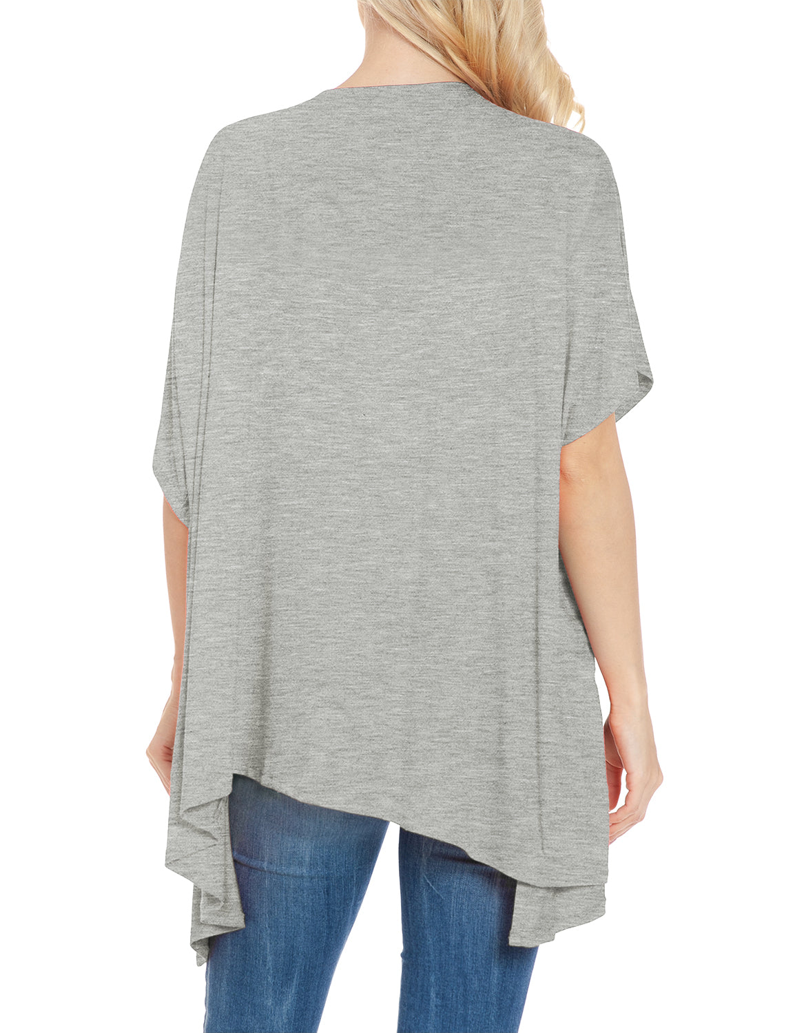 Women's Kimono Style Short Sleeve Open Front Loose Fit Cardigan (S-3XL)