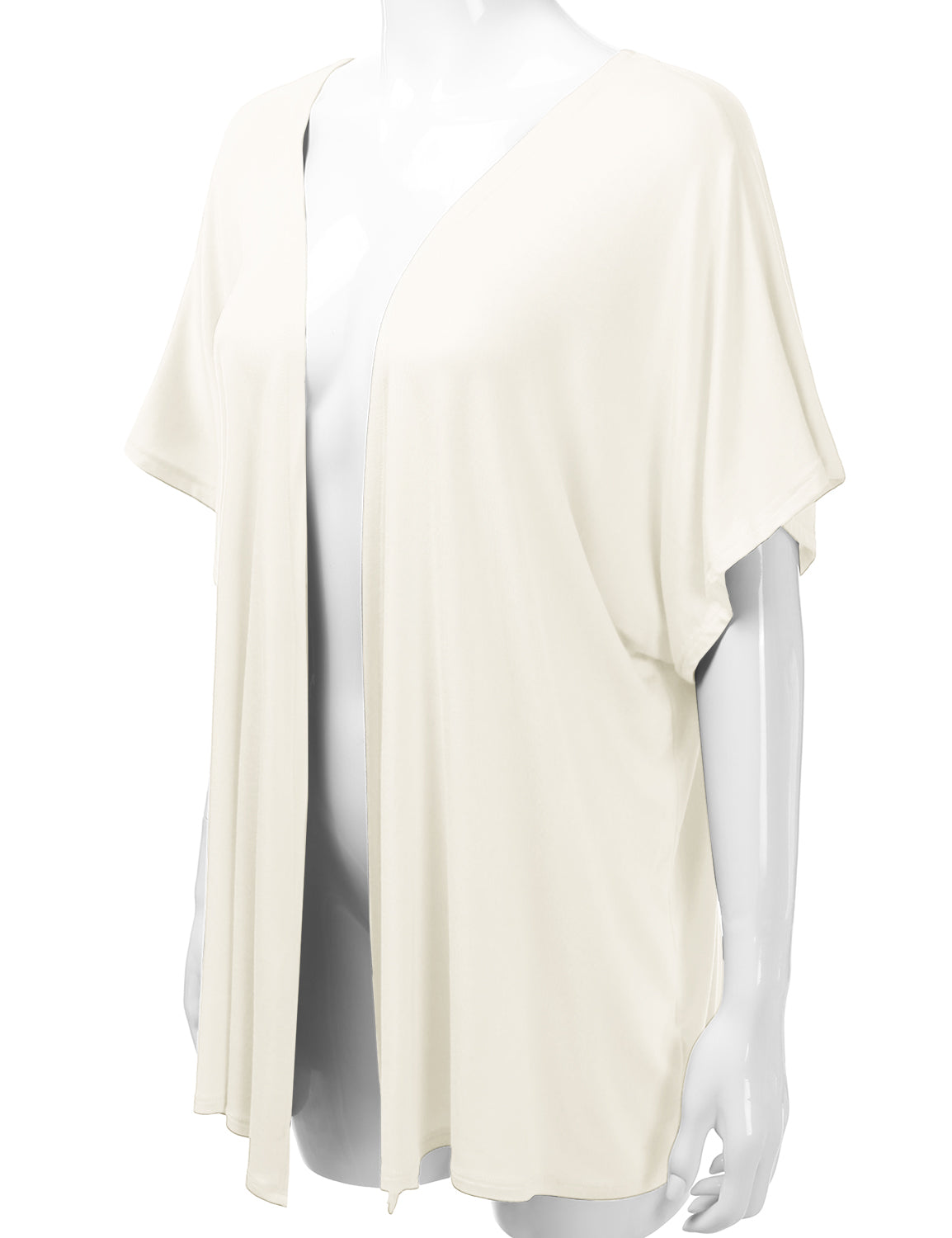Women's Kimono Style Short Sleeve Open Front Loose Fit Cardigan (S-3XL)