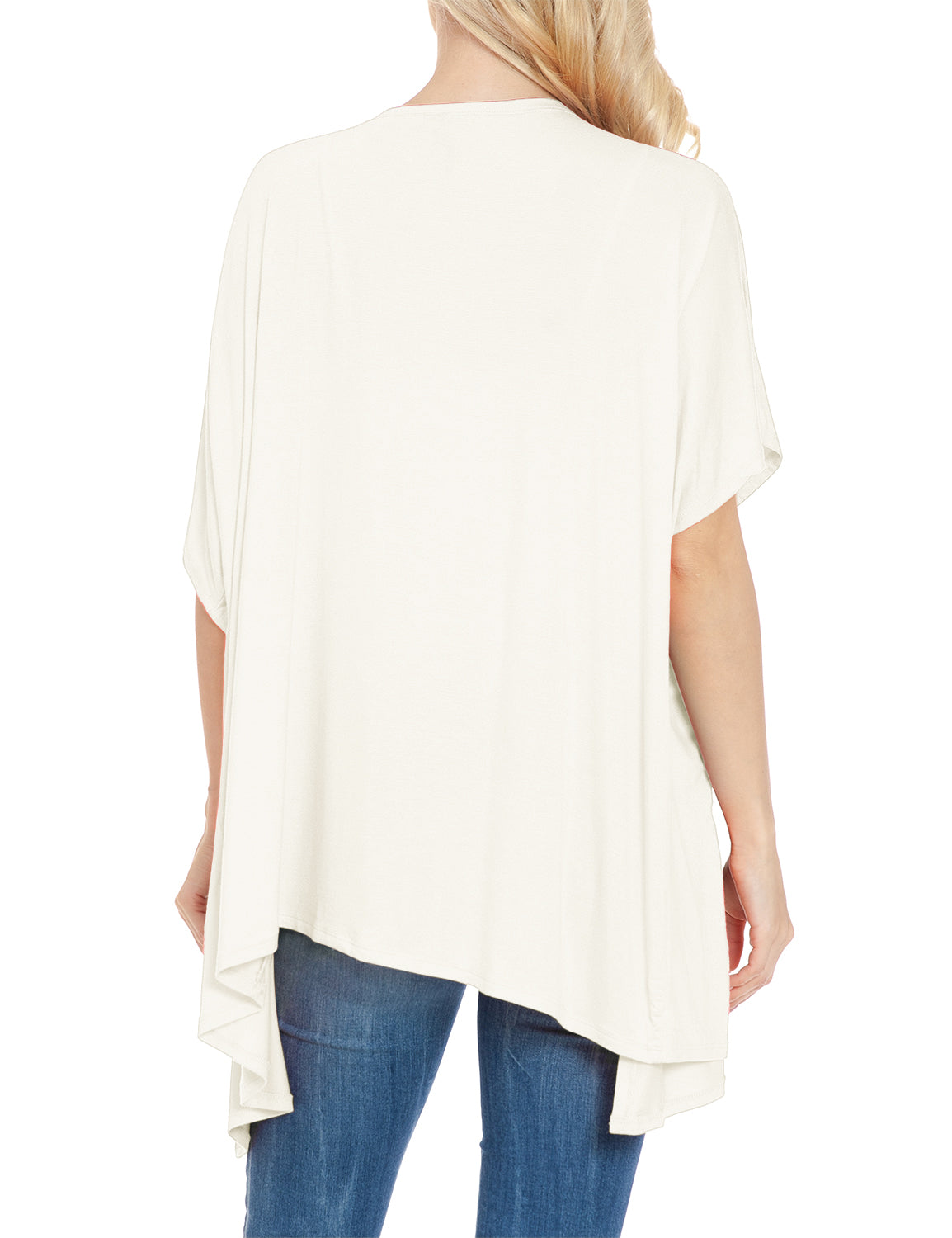 Women's Kimono Style Short Sleeve Open Front Loose Fit Cardigan (S-3XL)