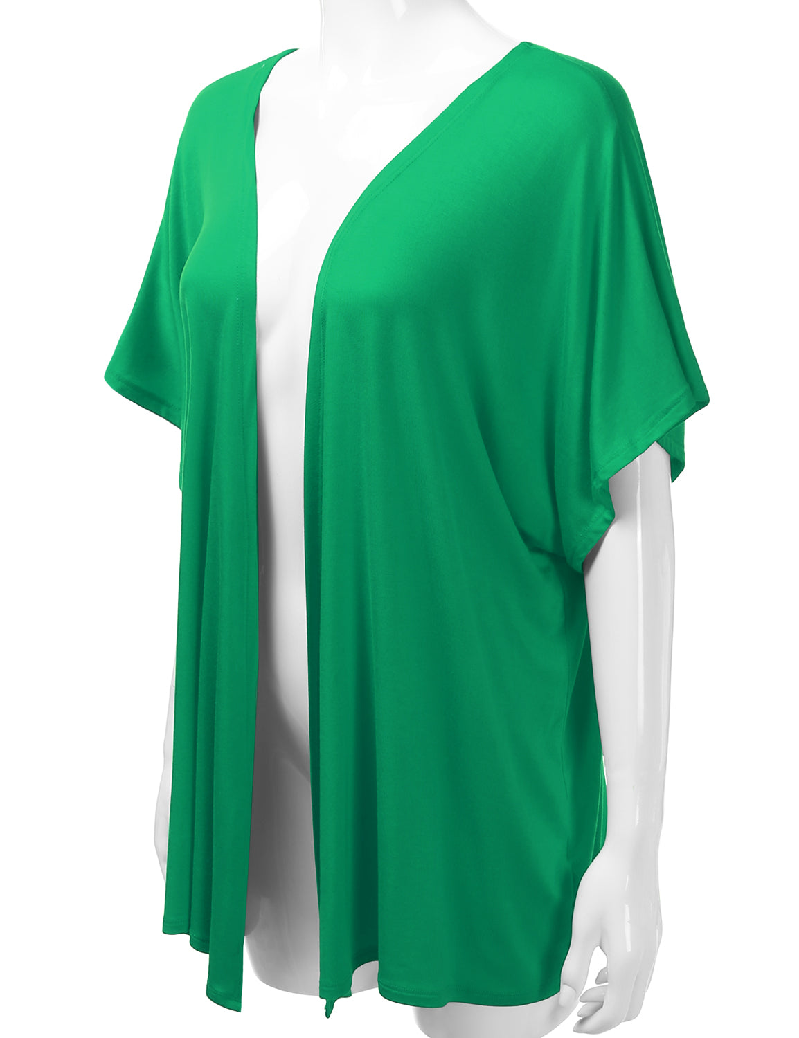 Women's Kimono Style Short Sleeve Open Front Loose Fit Cardigan (S-3XL)