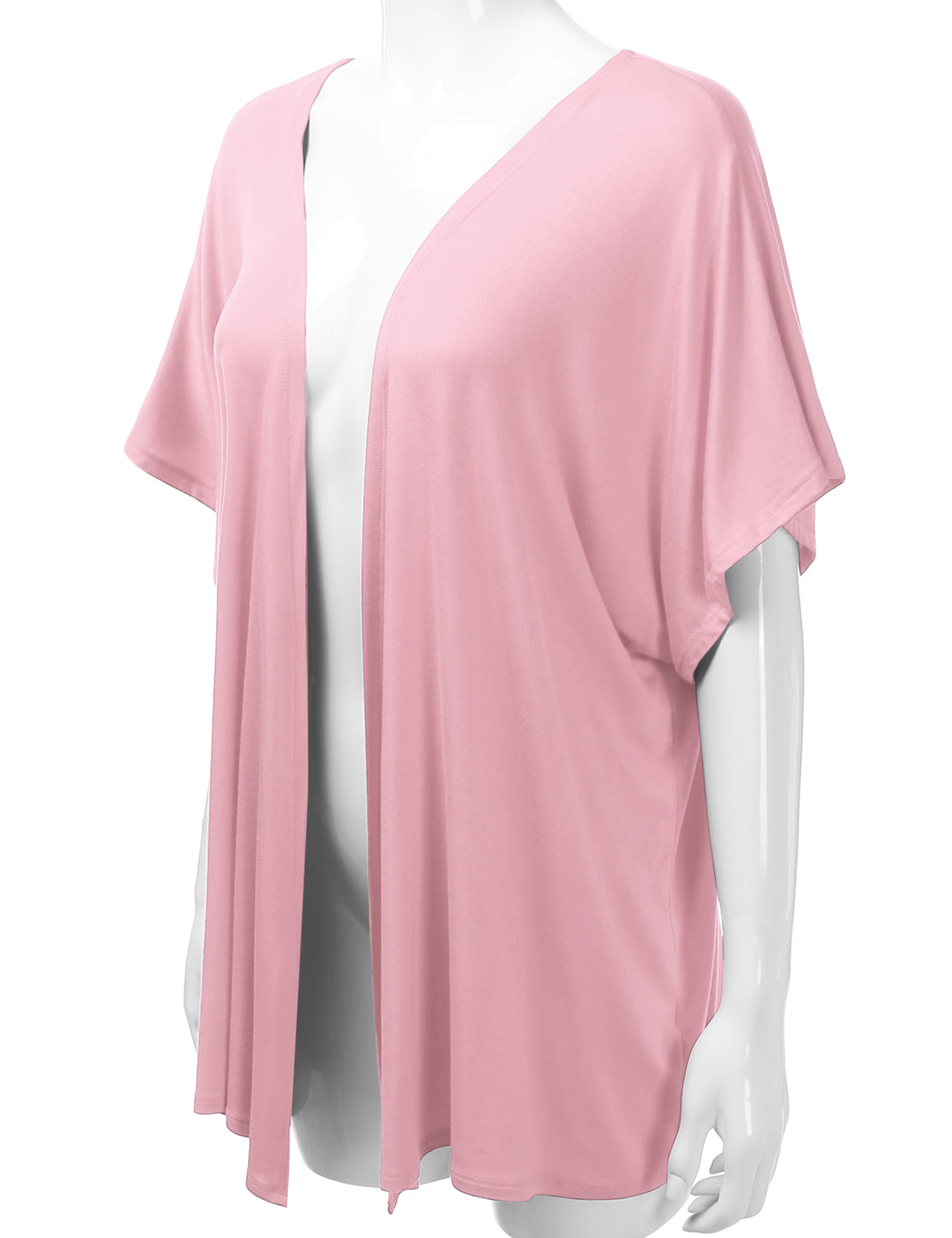 Women's Kimono Style Short Sleeve Open Front Loose Fit Cardigan (S-3XL)