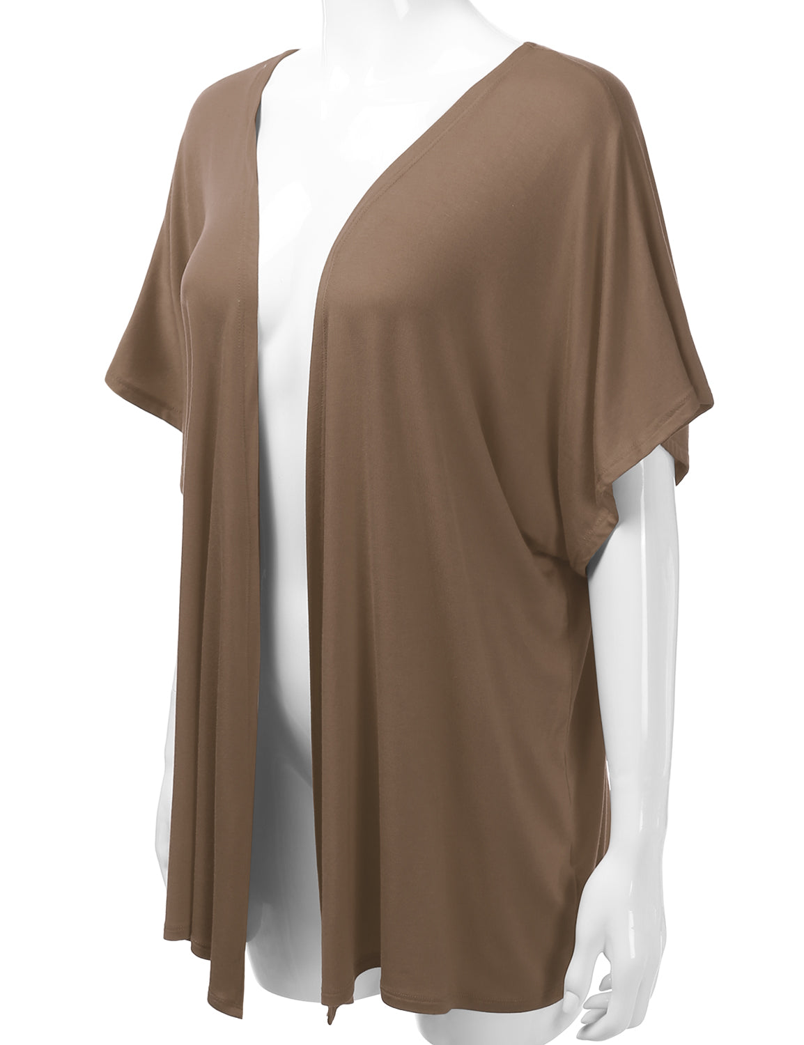 Women's Kimono Style Short Sleeve Open Front Loose Fit Cardigan (S-3XL)