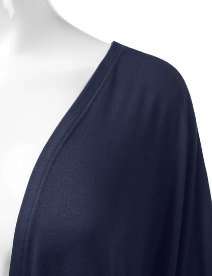 Women's Kimono Style Short Sleeve Open Front Loose Fit Cardigan (S-3XL)