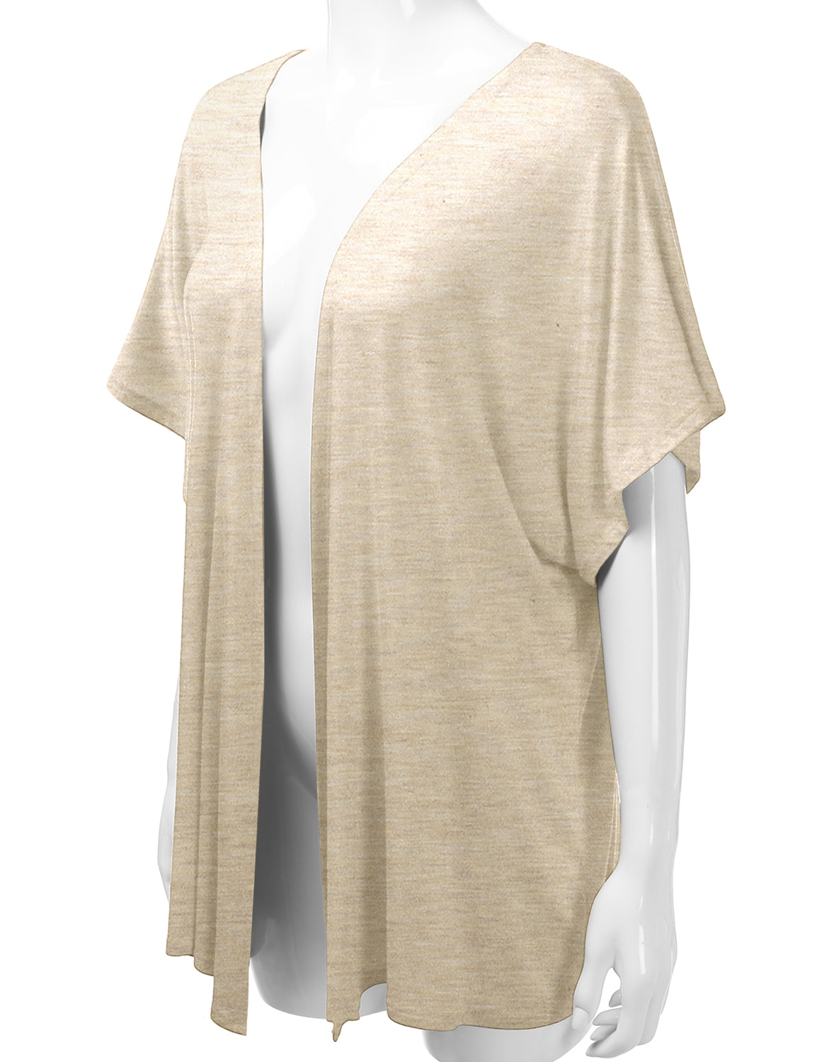 Women's Kimono Style Short Sleeve Open Front Loose Fit Cardigan (S-3XL)