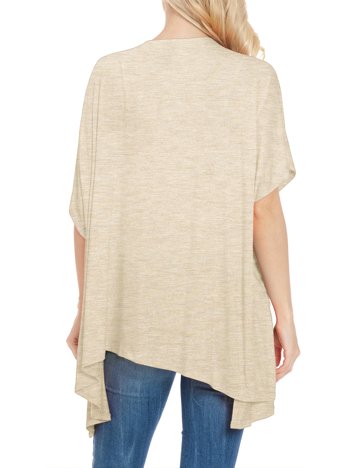 Women's Kimono Style Short Sleeve Open Front Loose Fit Cardigan (S-3XL)