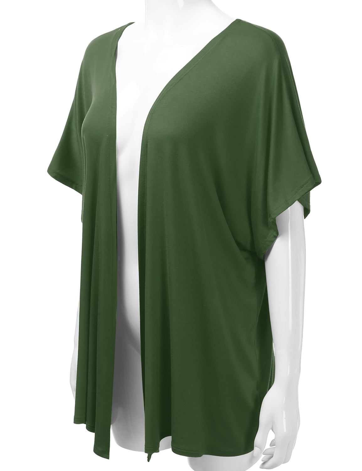 Women's Kimono Style Short Sleeve Open Front Loose Fit Cardigan (S-3XL)